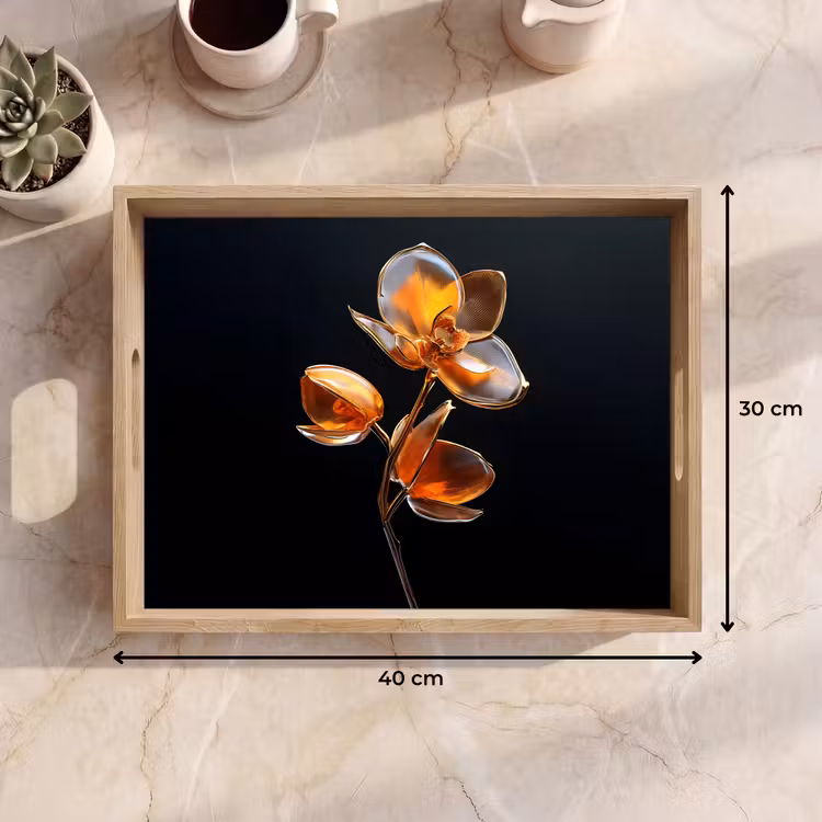 Tablett - Blume - Orchidee - Orange — 7
