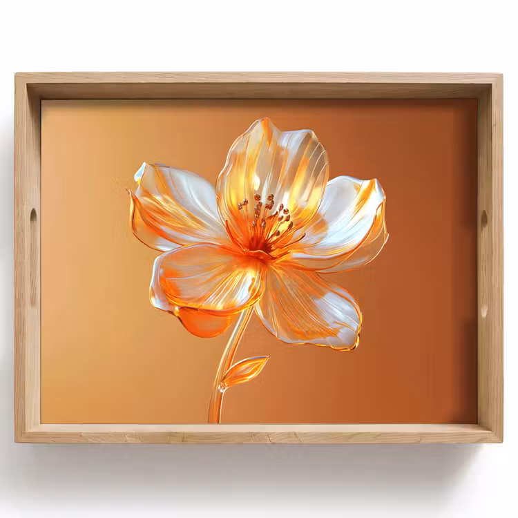Tablett - Gläser - Blume - Orange — 1