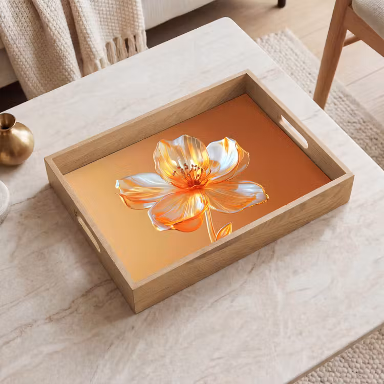Tablett - Gläser - Blume - Orange — 2