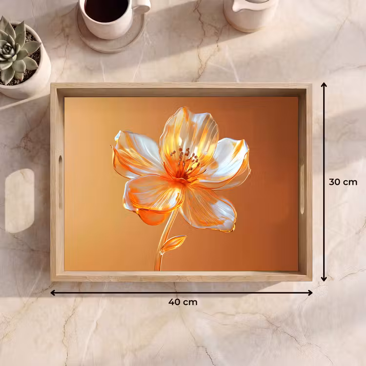 Tablett - Gläser - Blume - Orange — 7