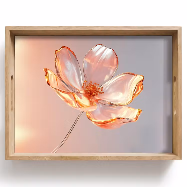 Tablett - Gläser - Blume - Rosa — 1