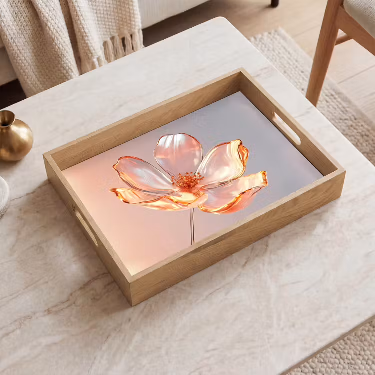 Tablett - Gläser - Blume - Rosa — 2