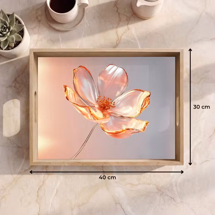 Tablett - Gläser - Blume - Rosa — 7