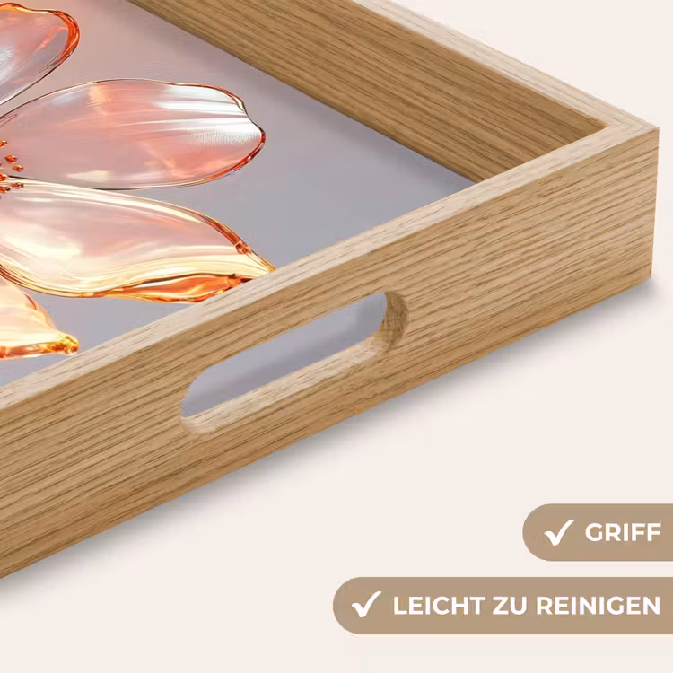 Tablett - Gläser - Blume - Rosa — 8