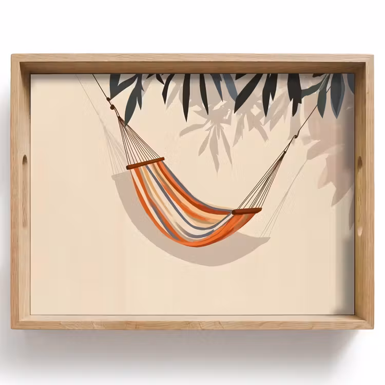 Tablett - Hängematte - Bunt - Blätter - Schatten — 1
