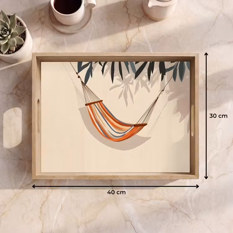 Tablett - Hängematte - Bunt - Blätter - Schatten — 7