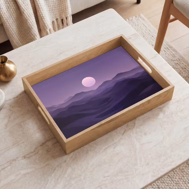 Tablett - Hügel - Lila - Nebel - Sonne — 2