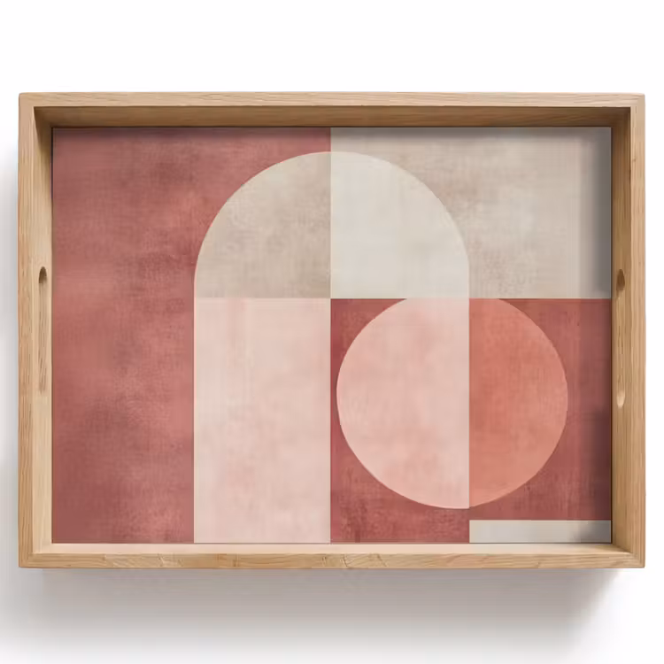 Tablett - Figuren - Abstrakt - Rosa — 1