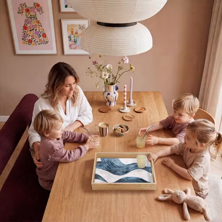 Tablett - Linien - Wellen - Abstrakt - Blau — 5