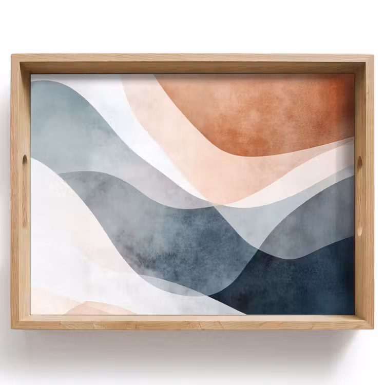 Tablett - Abstrakt - Wellen - Blau — 1