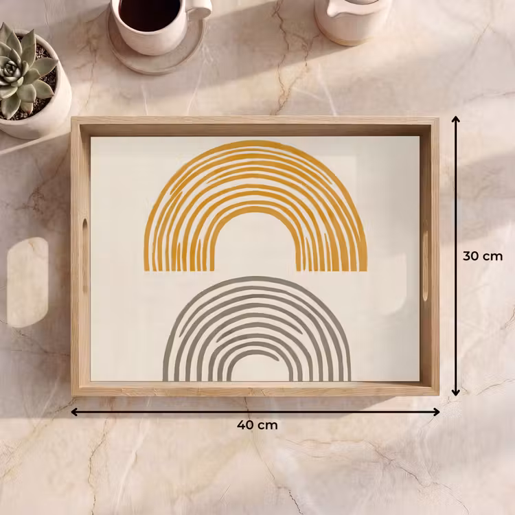 Tablett - Bögen - Linien - Orange - Minimalistisch — 7