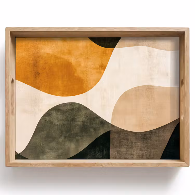 Tablett - Formen - Ockergelb - Abstrakt — 1