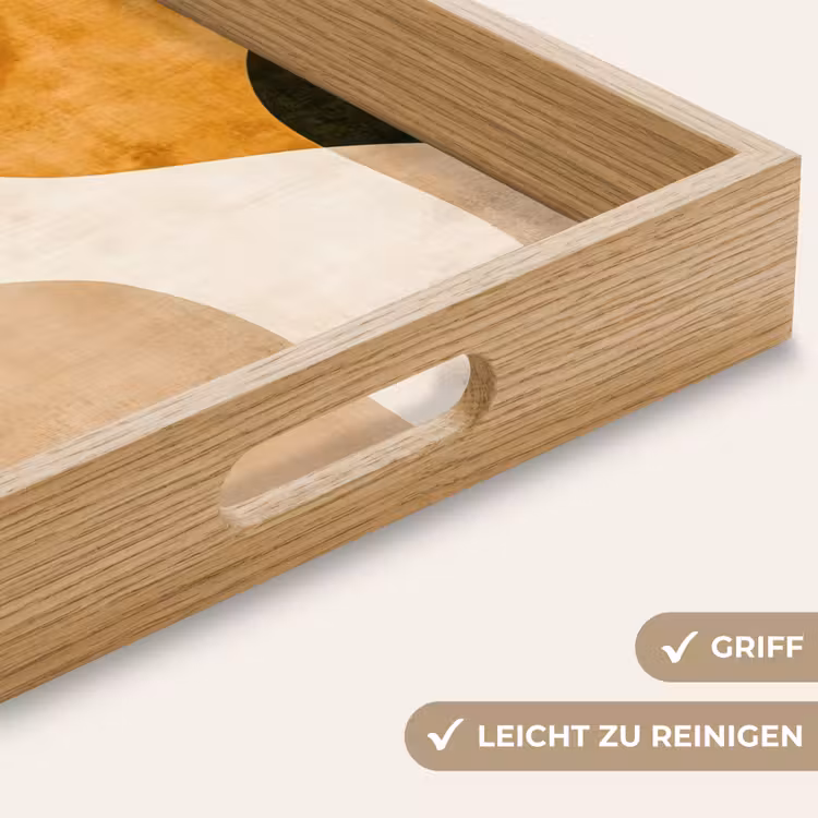 Tablett - Formen - Ockergelb - Abstrakt — 8