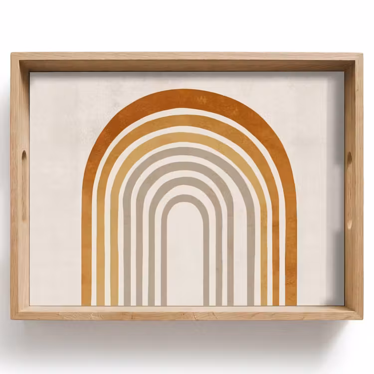 Tablett - Minimalistisch - Schleife - Linien - Beige — 1