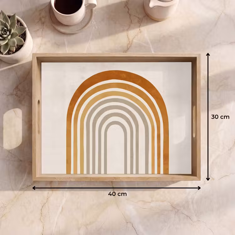 Tablett - Minimalistisch - Schleife - Linien - Beige — 7
