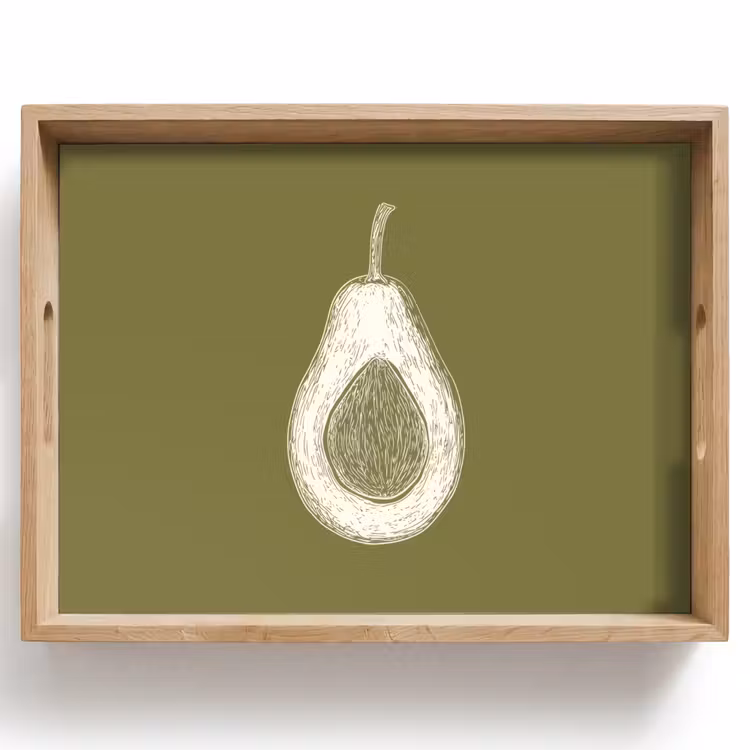 Tablett - Avocado - Minimalistisch - Illustration - Grün — 1