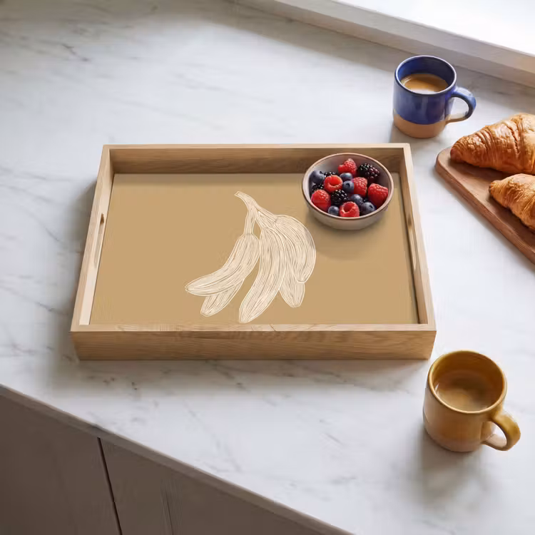 Tablett - Bananen - Beige - Strichzeichnung - Minimalistisch — 3