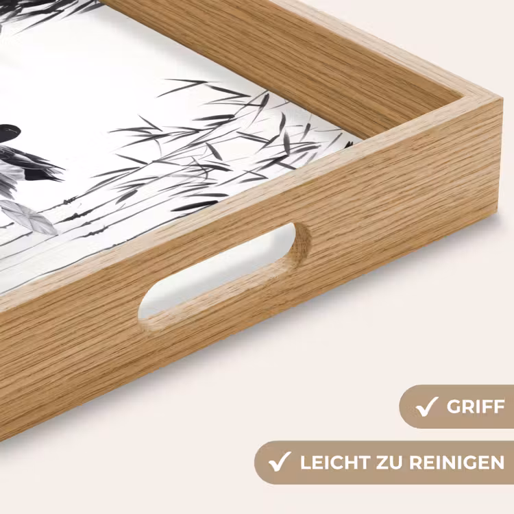 Tablett - Enten - Seerosen - Schilf - Schwarz — 8