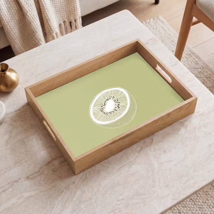 Tablett - Kiwi - Strichzeichnung - Minimalistisch - Grün — 2