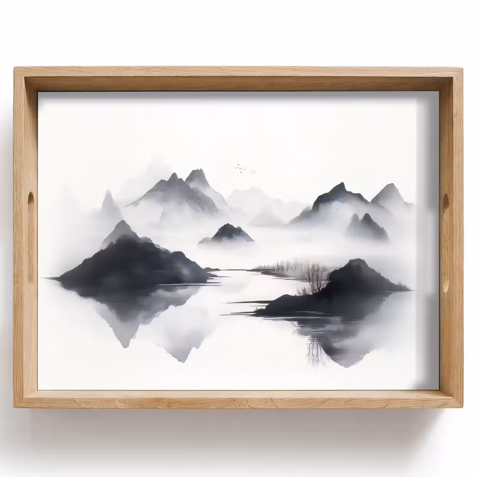 Tablett - Berge - Neblig - Wasser - Weiß — 1