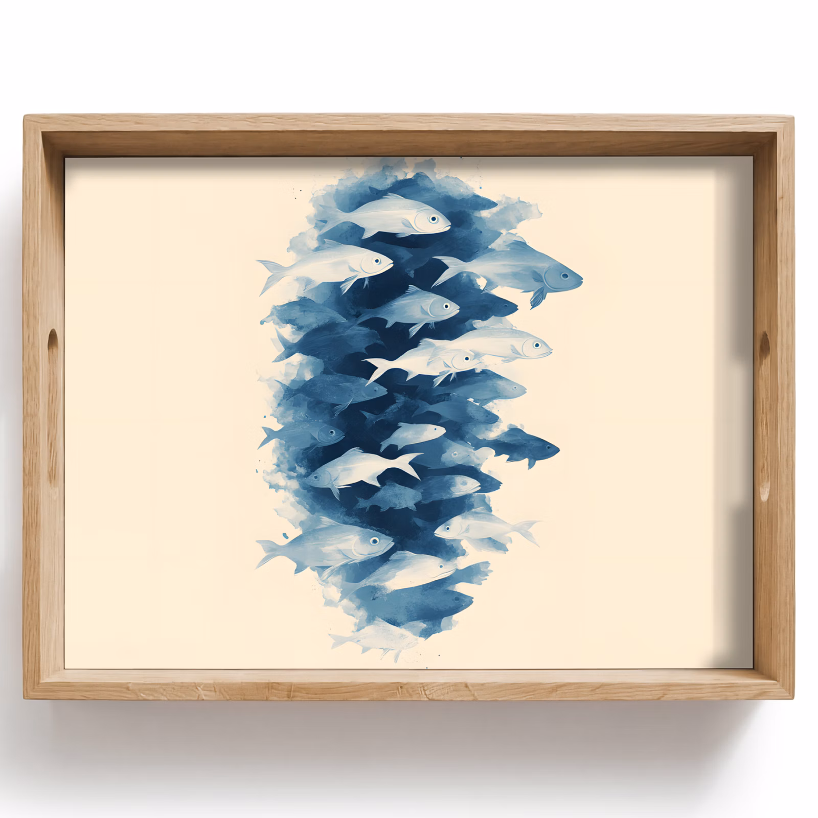 Tablett - Fische - Minimalistisch - Blau — 1
