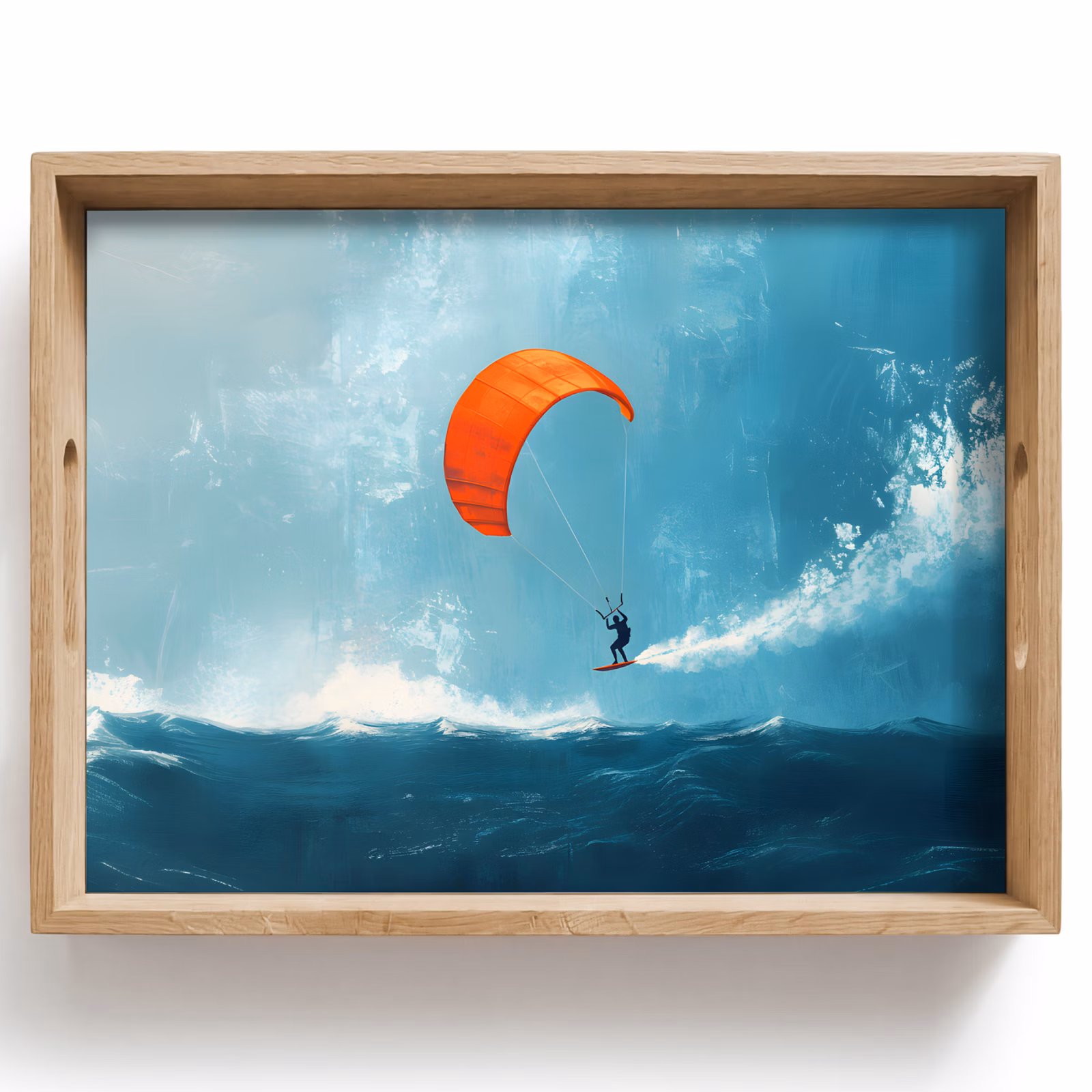 Tablett - Kitesurfer - Orange - Meer - Himmel — 1
