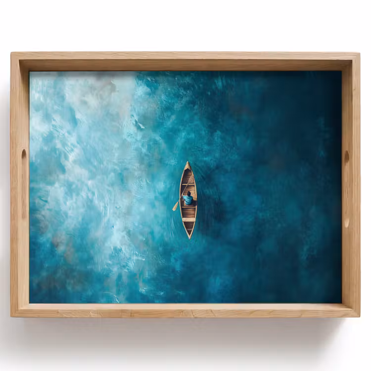 Tablett - Boot - Wasser - Blau — 1