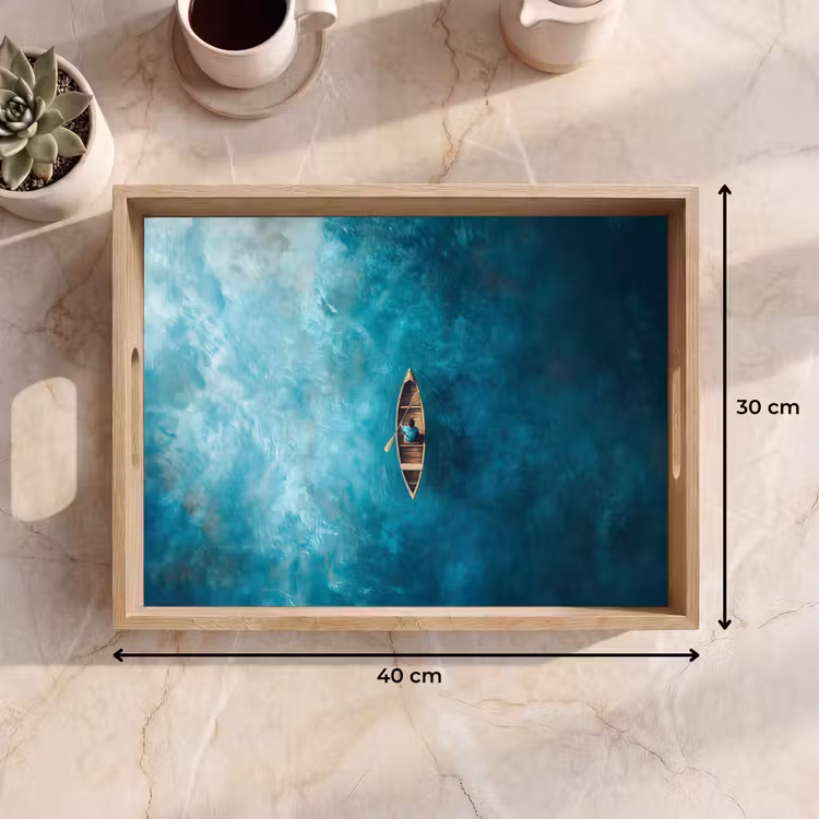 Tablett - Boot - Wasser - Blau — 7