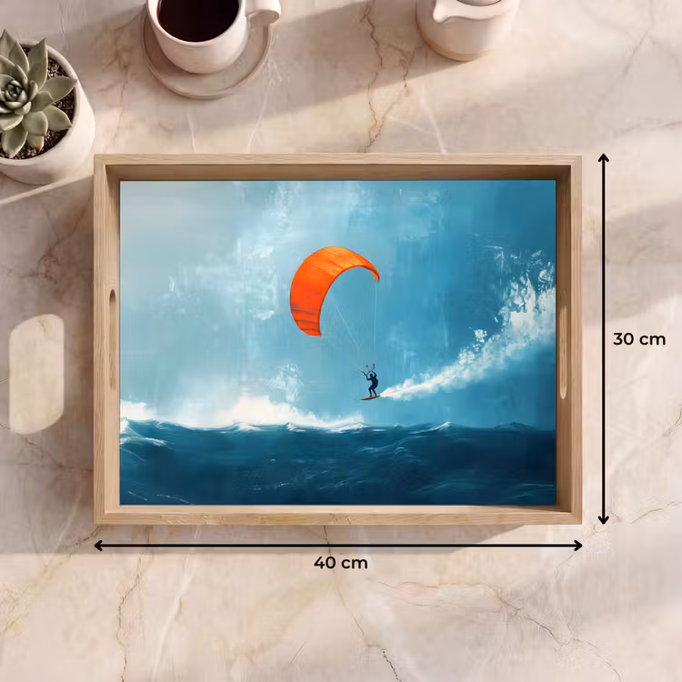 Tablett - Kitesurfer - Orange - Meer - Himmel — 7