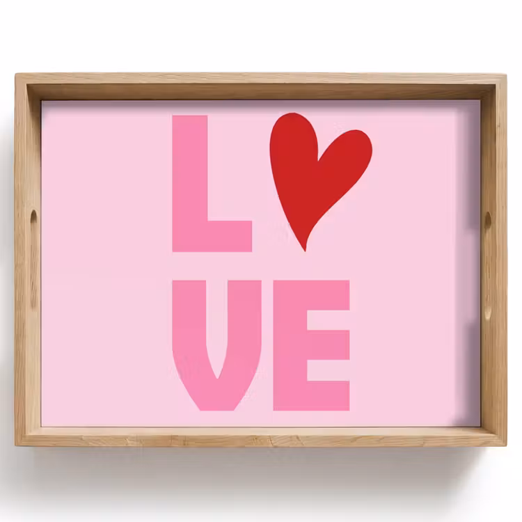 Tablett - Liebe - Rosa - Herz - Valentinstag — 1