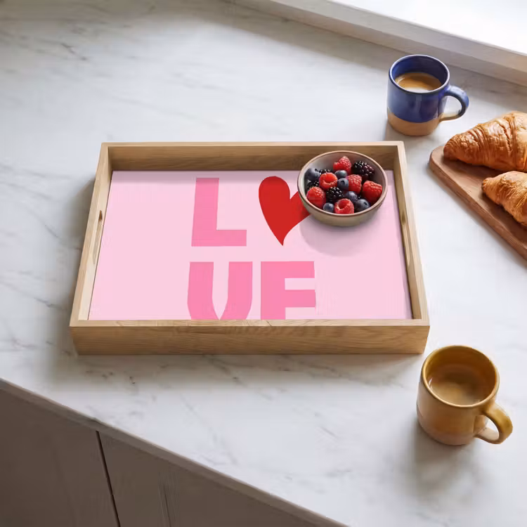 Tablett - Liebe - Rosa - Herz - Valentinstag — 3