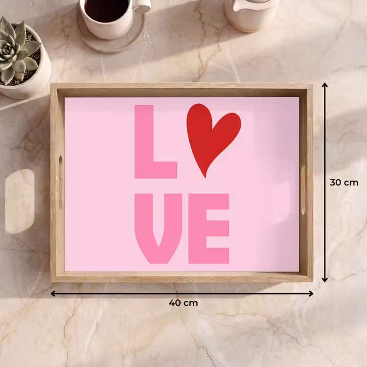 Tablett - Liebe - Rosa - Herz - Valentinstag — 7