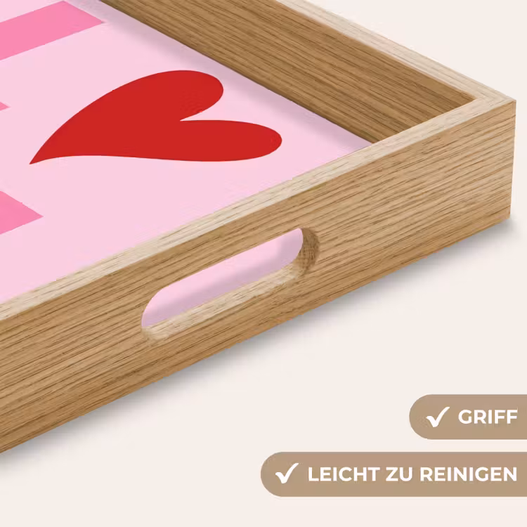 Tablett - Liebe - Rosa - Herz - Valentinstag — 8