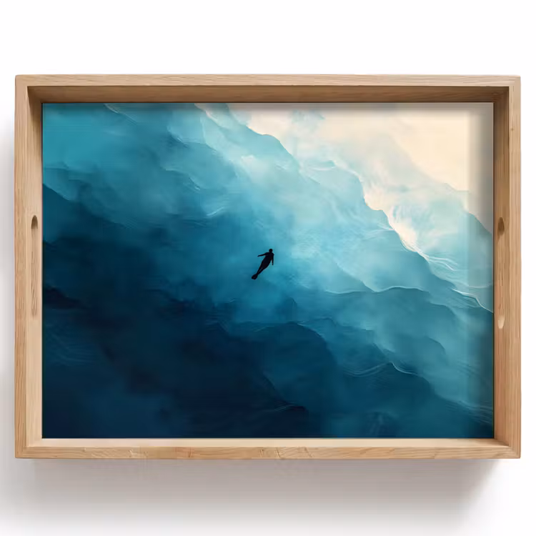 Tablett - Meer - Silhouette - Abstrakt - Blau — 1