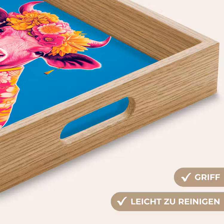 Tablett - Kuh - Blütenkranz - Ohrringe - Kimono — 8