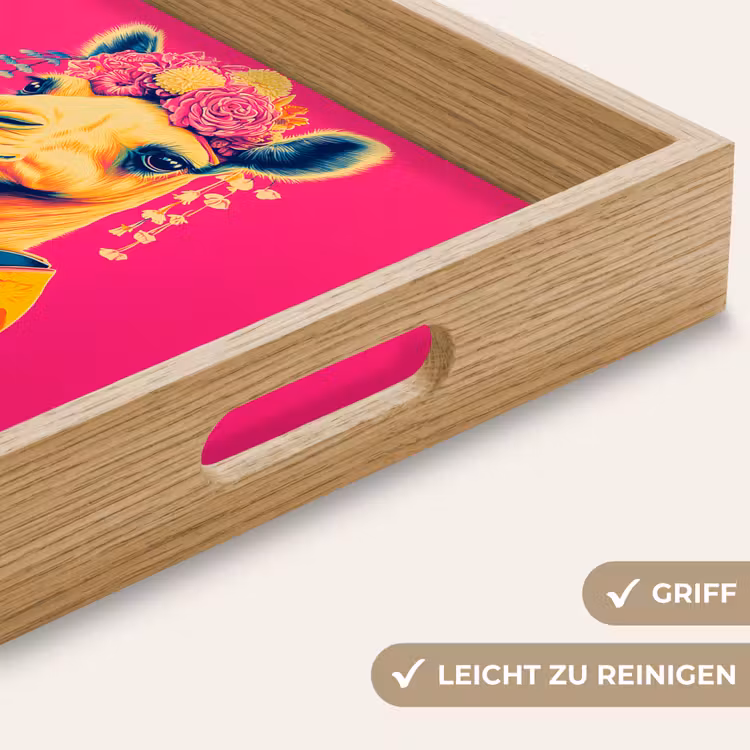 Tablett - Kamel - Blumen - Kimono - Fächer — 8