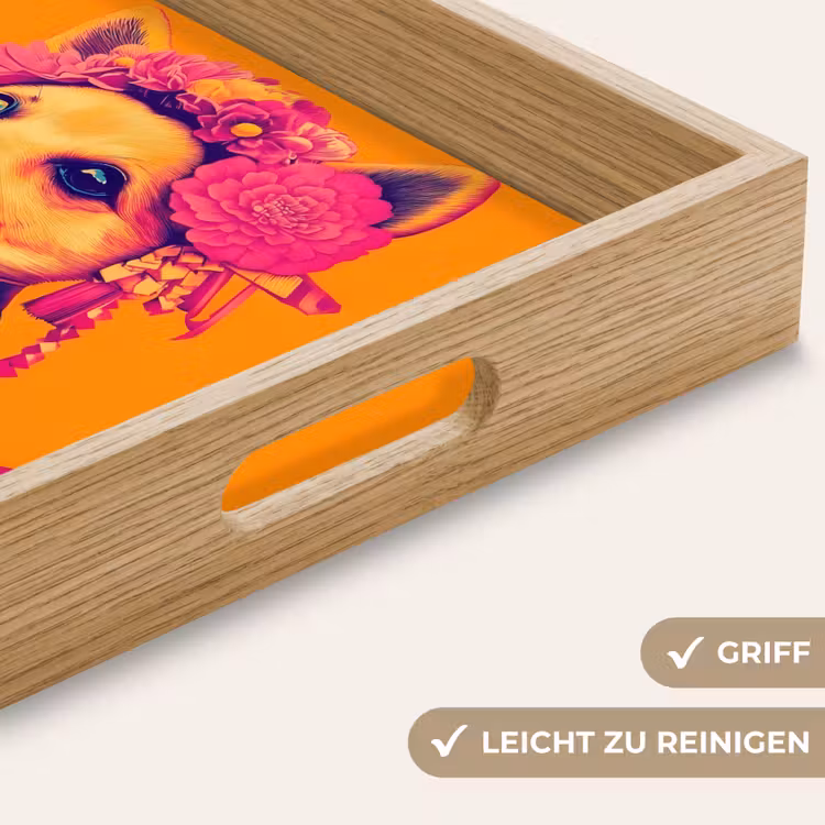 Tablett - Kimono - Hündchen - Blumenkrone - Orange — 8