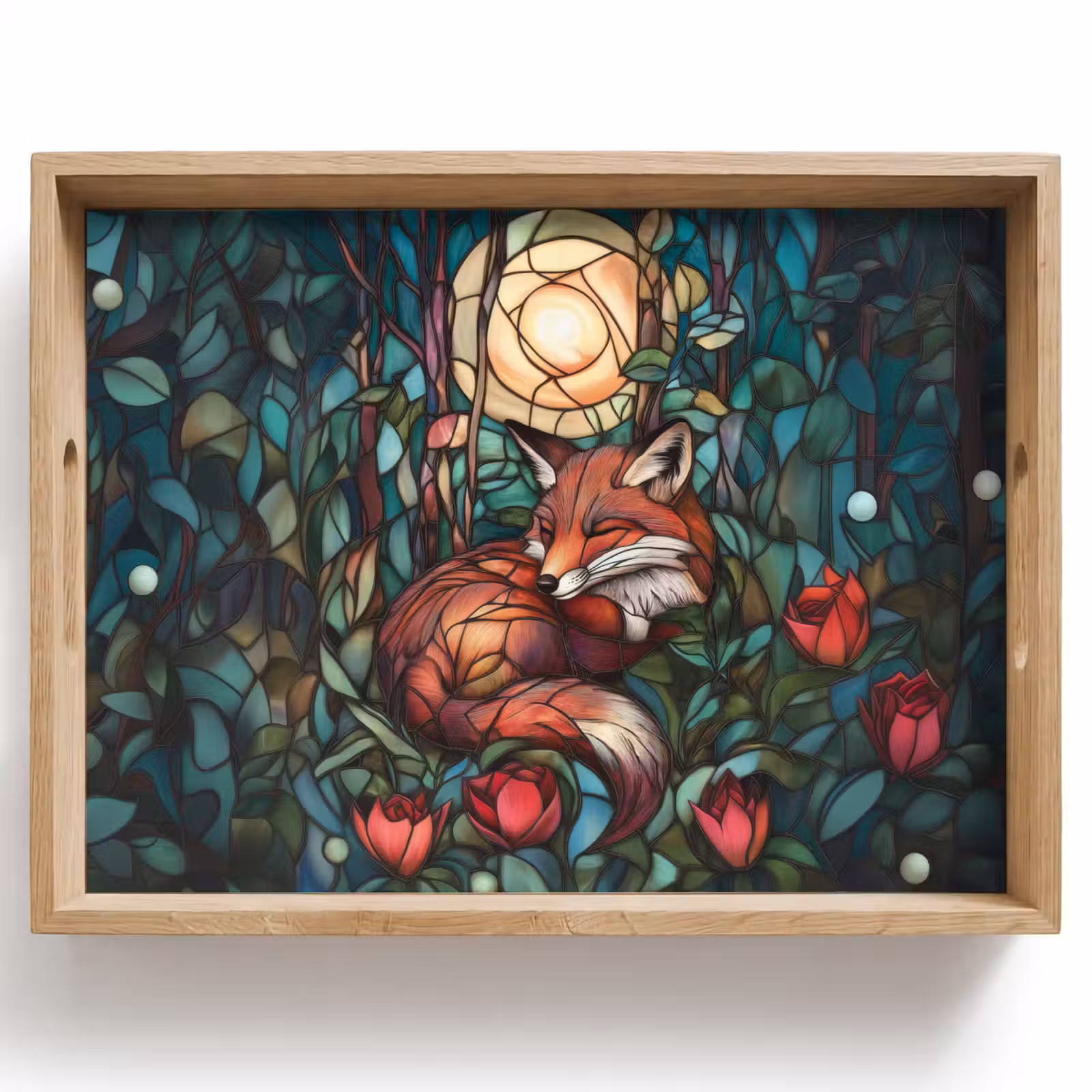 Tablett - Fuchs - Mosaik - Wald - Mond — 1