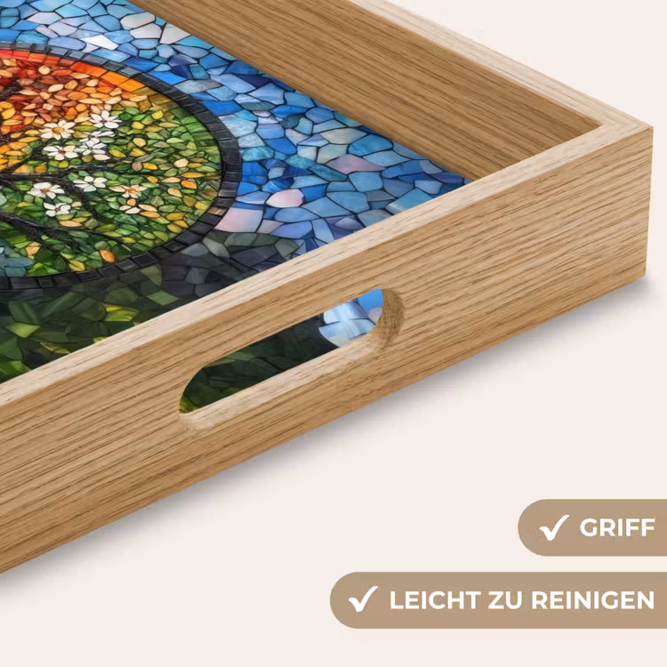 Tablett - Baum - Jahreszeiten - Mosaik - Berge — 8
