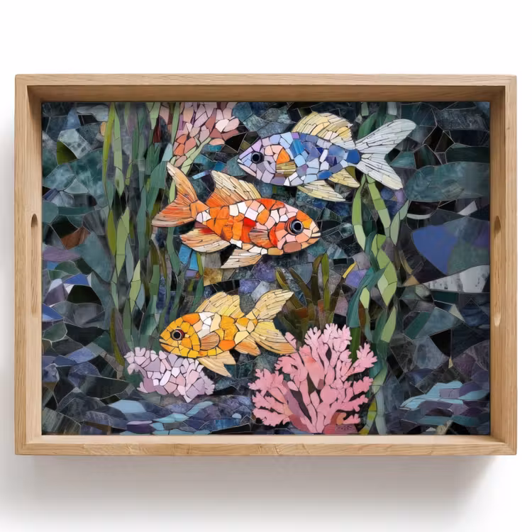 Tablett - Fisch - Koralle - Meer - Mosaik — 1