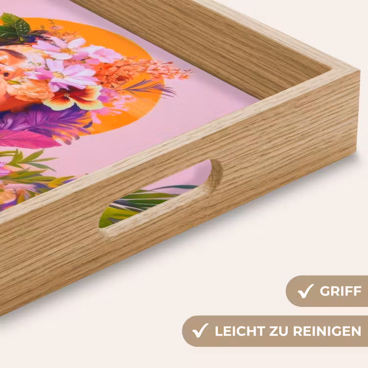 Tablett - Frau - Abstrakt - Kreis - Blumen — 8