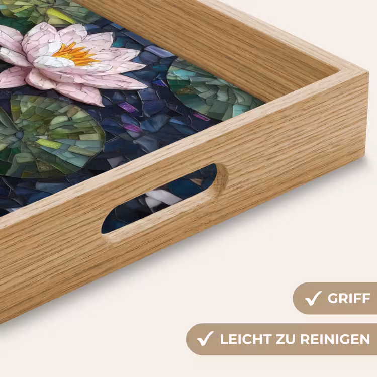 Tablett - Glasstücke - Lilienblätter - Fische - Orange — 8
