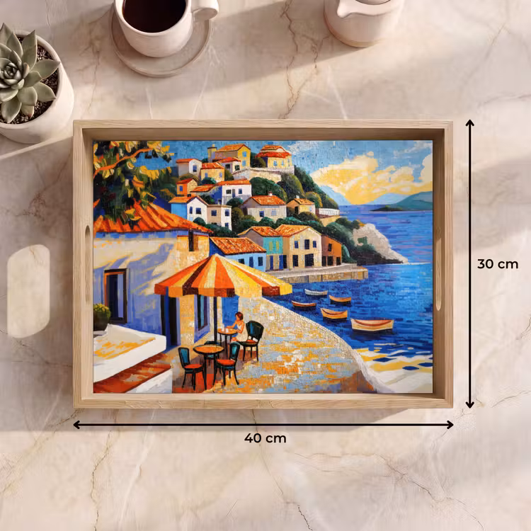 Tablett - Küstendorf - Ferienhäuser - Mosaik - Meer — 7