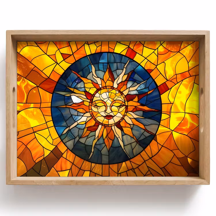 Tablett - Mosaik - Sonne - Gelb - Kreis — 1