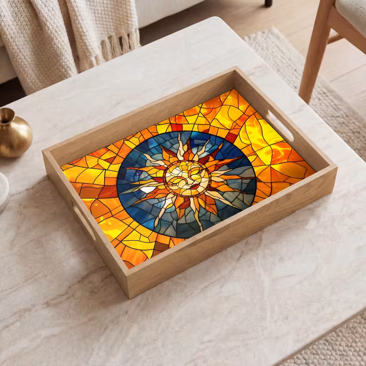 Tablett - Mosaik - Sonne - Gelb - Kreis — 2