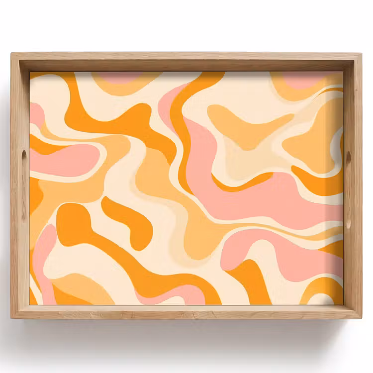 Tablett - Abstrakt - Gewellt - Orange — 1