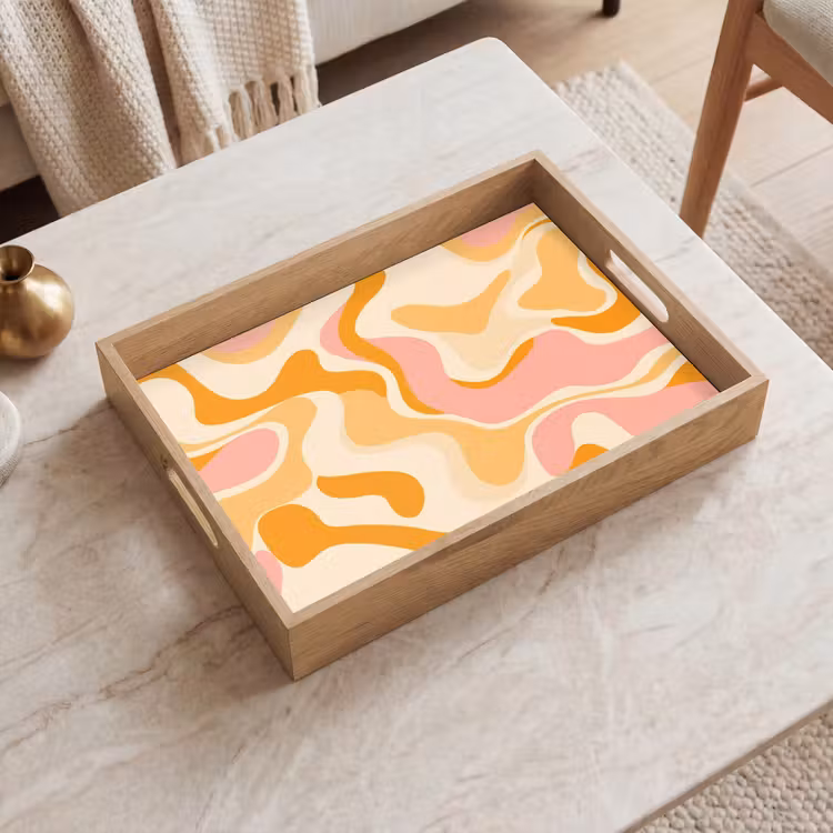 Tablett - Abstrakt - Gewellt - Orange — 2