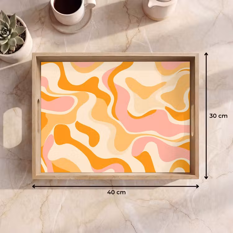 Tablett - Abstrakt - Gewellt - Orange — 7