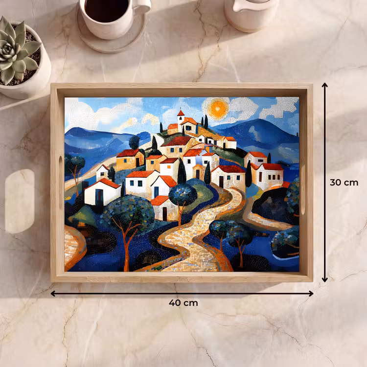 Tablett - Dorf - Hügelig - Sonne - Mosaik — 7