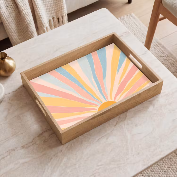Tablett - Illustration - Sonne - Pastellfarben — 2